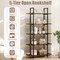 Costway 1/2 PCS 5-Tier Bookshelf 62" Tall Vintage Industrial Bookcase with Open Storage Shelves